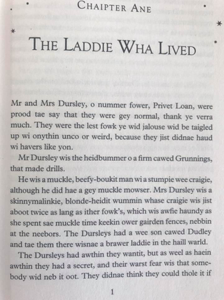 Illustration for article titled The Scots Language Translation of Harry Potter Is the Most Scottish Thing Ever